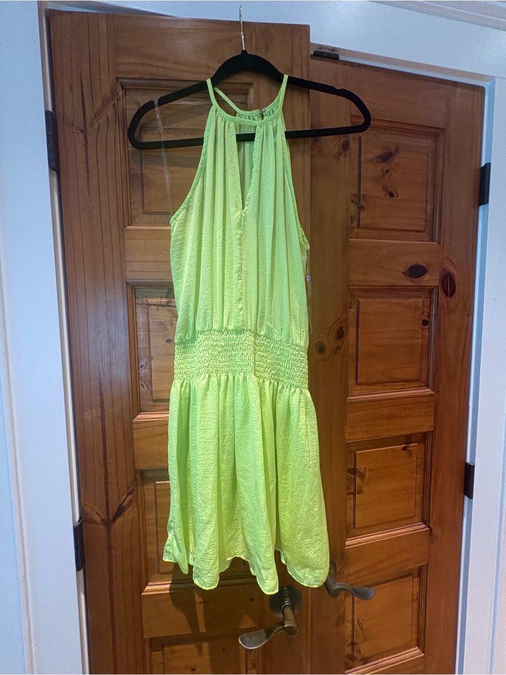 DO+BE Neon Lime Halter Mini Dress